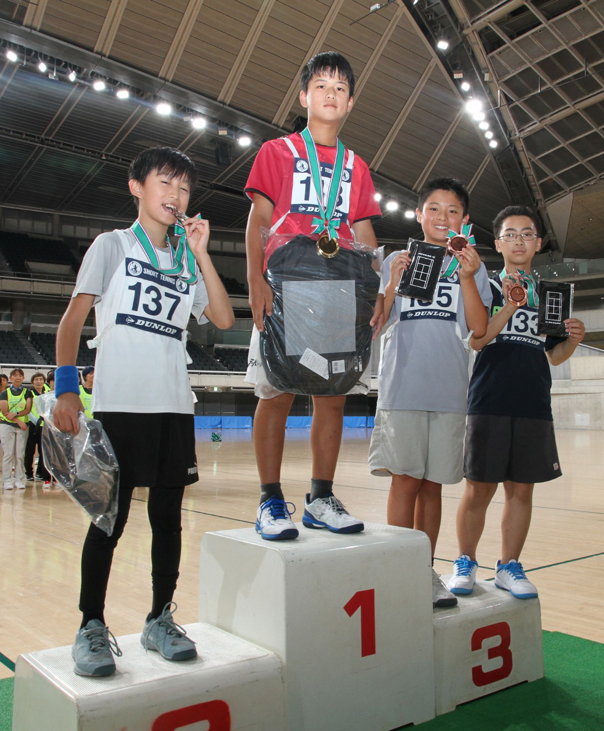 第38回全国ショートテニストーナメント大会5~6年生男子入賞者